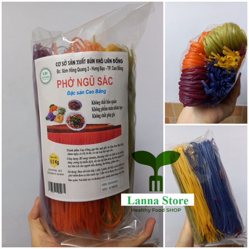Bún phở ngũ sắc rau củ quả đặc sản Cao Bằng