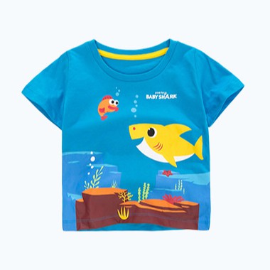 Mã 51860 áo thun in hình cá hoạt hình Baby Shark của Little Maven cho bé trai và bé gái