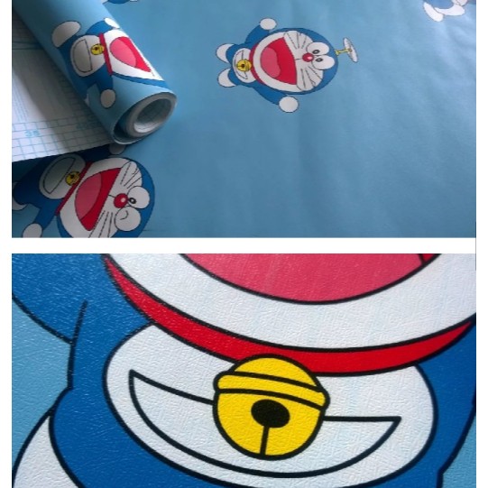 1 mét Giấy dán tường tuổi thơ DORAEMON xanh bự