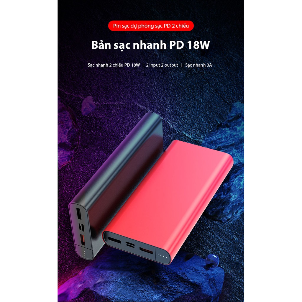 [HÀNG CHÍNH HÃNG 1 ĐỔI 1]  Pin sạc dự phòng Cát Thái  K1 13000mAh-K2 25000mAh  cực nhỏ gọn dung lượng lớn cổng Type-C