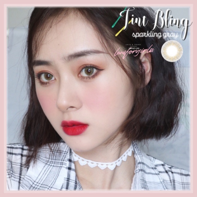 &lt;Sẵn cận lệch 0,5-4,5 độ&gt; Kính áp tròng TINT BLING GRAY - Silicone Hydrogel của Lenstown (Hsd 3 tháng)
