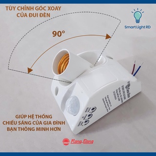 Đui đèn cảm biến Rạng Đông, Model: ĐCB01.PIR E27/300W