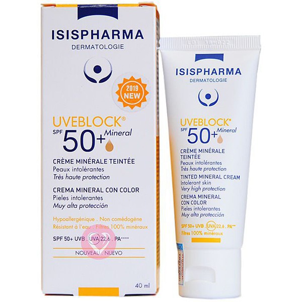  KEM CHỐNG NẮNG UVEBLOCK SPF 50+ TINTED MINERAL 2 MÀU ( CHÍNH HÃNG DATE MỚI)