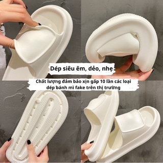 Dép bánh mì quai ngang - Dép bánh mì trắng độn đế siêu êm siêu bền kèm video thật