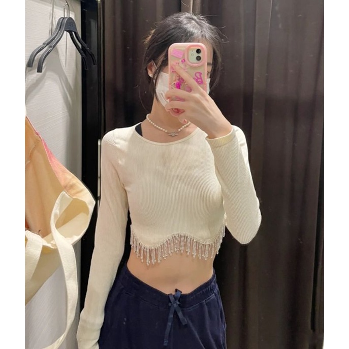 Áo croptop đính đá ZR
