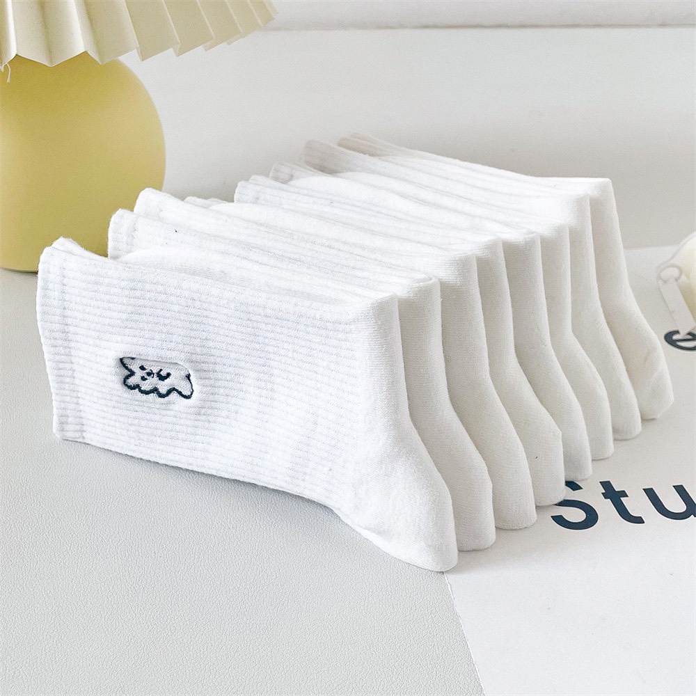 Tất cổ cao nam và nữ vớ icon trắng cao cấp cotton kháng khuẩn thời trang hàn quốc giá rẻ MRSOCKS VC123