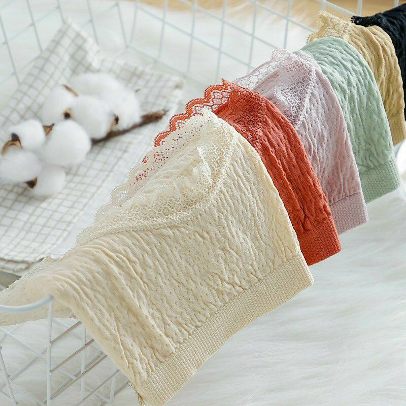 Quần lót nữ cotton LYMIA nhăn vải mềm ôm bụng nâng mông, quần chíp thông hơi co giãn QL07