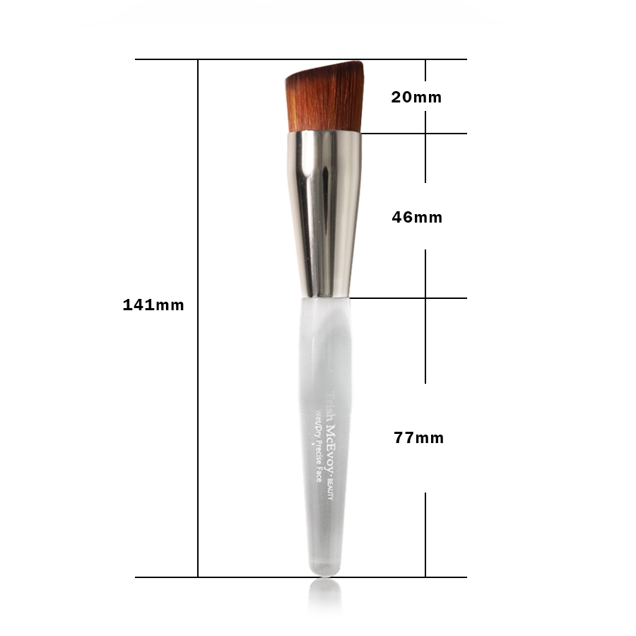 Transparent TME Wet/Dry Angled Flat Precise Liquid Face Foundation Makeup Brush