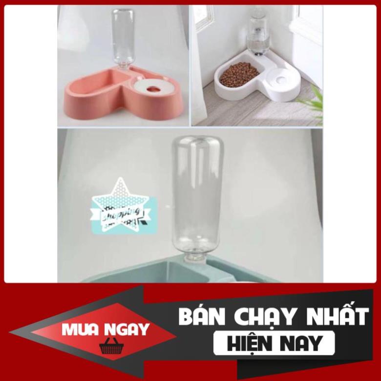 Bát ăn,uống tự động cho Chó Mèo hình trái tim