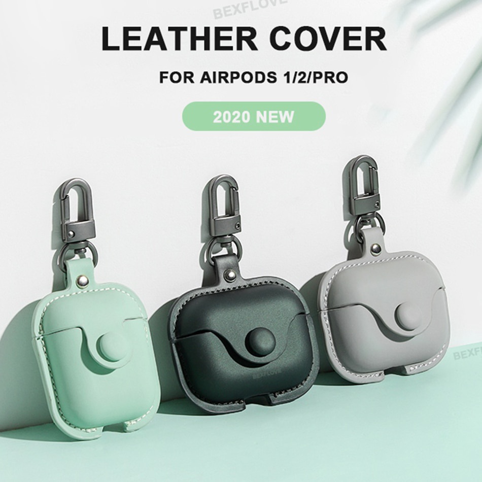 Vỏ Bảo Vệ Hộp Sạc Tai Nghe Airpods Pro 3 Bằng Da Thật Sang Trọng 3D