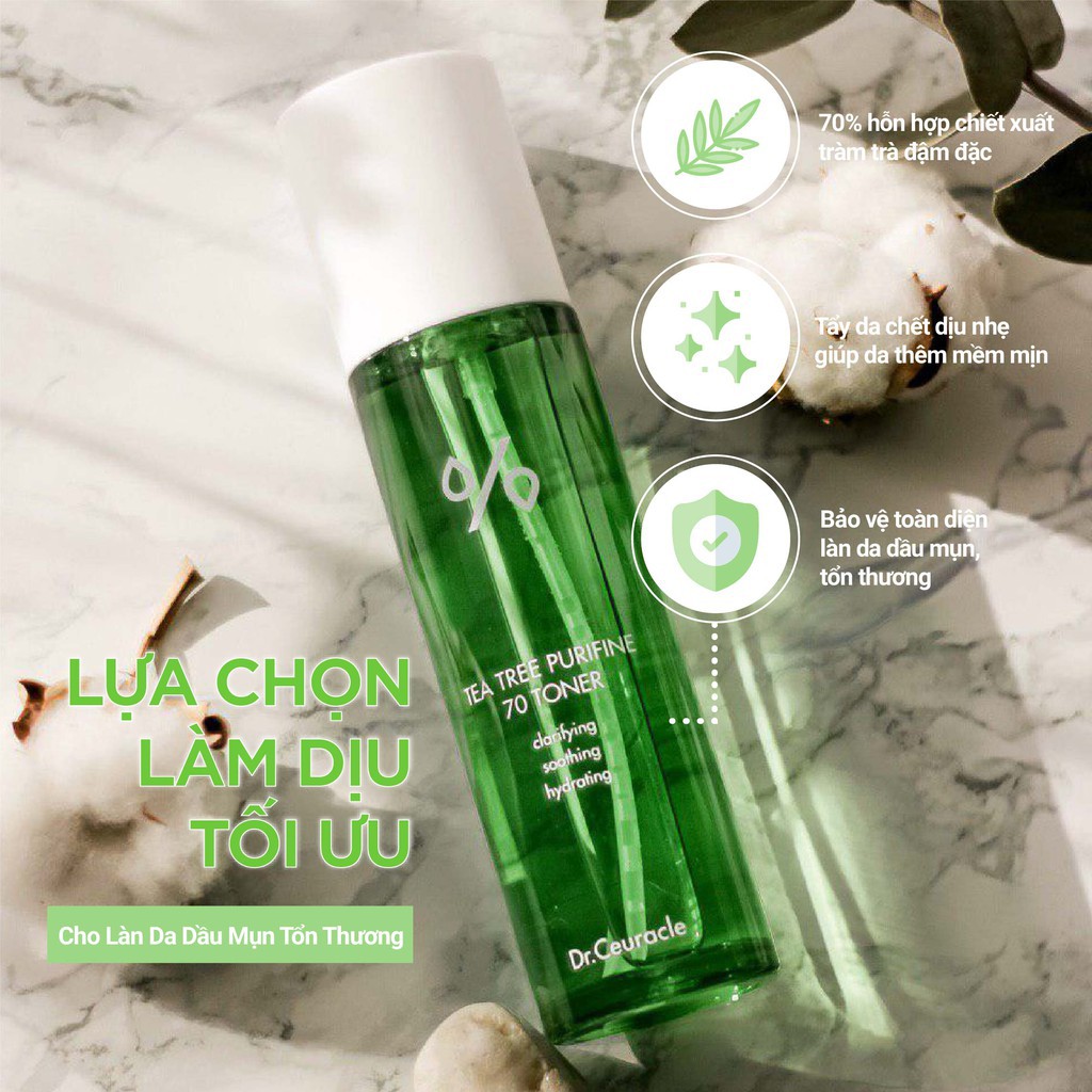 Nước Cân Bằng Dr.Ceuracle Tea Tree Purifine 70 Chiết Xuất Tràm Trà Cho Da Dầu Mụn 100ml