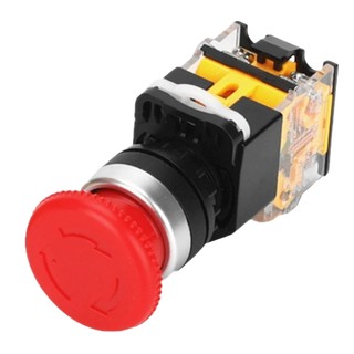 Công tắc nhấn dừng khẩn cấp LA38-11ZS giá rẻ phi 22mm đầu nấm dù màu đỏ