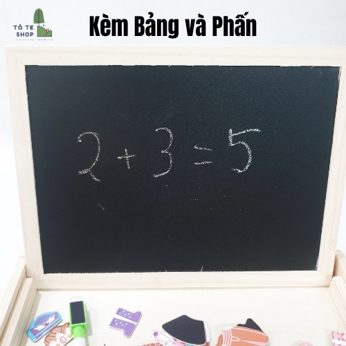 Xếp hình nam châm chủ đề động vật, lắp ráp trang phục động vật Twelve Zodiac kèm bảng đen và phấn,bút dạ MWZ-2003
