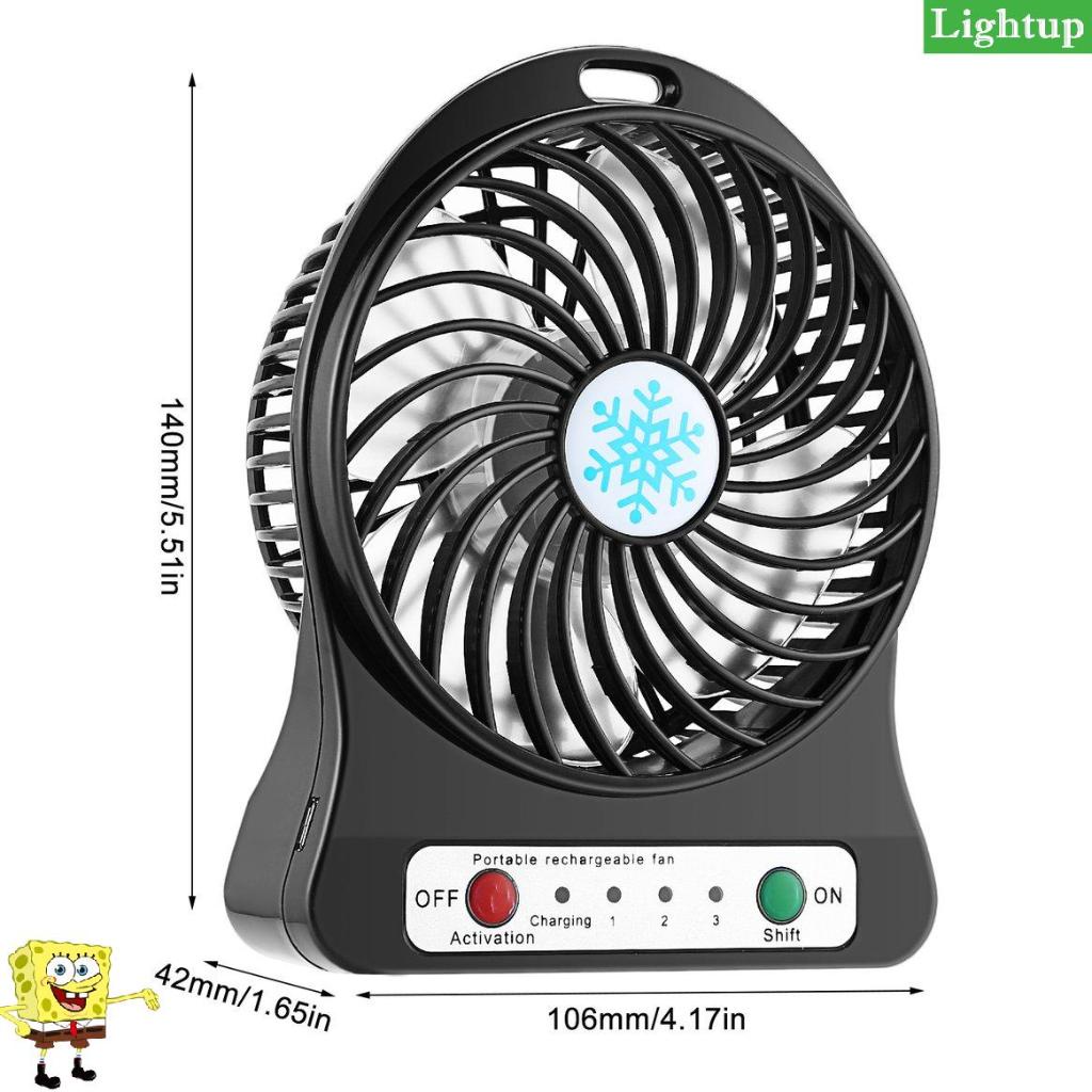 Quạt đèn LED nhỏ di động Máy làm mát không khí Pin hoạt động Quạt đèn LED sạc USB