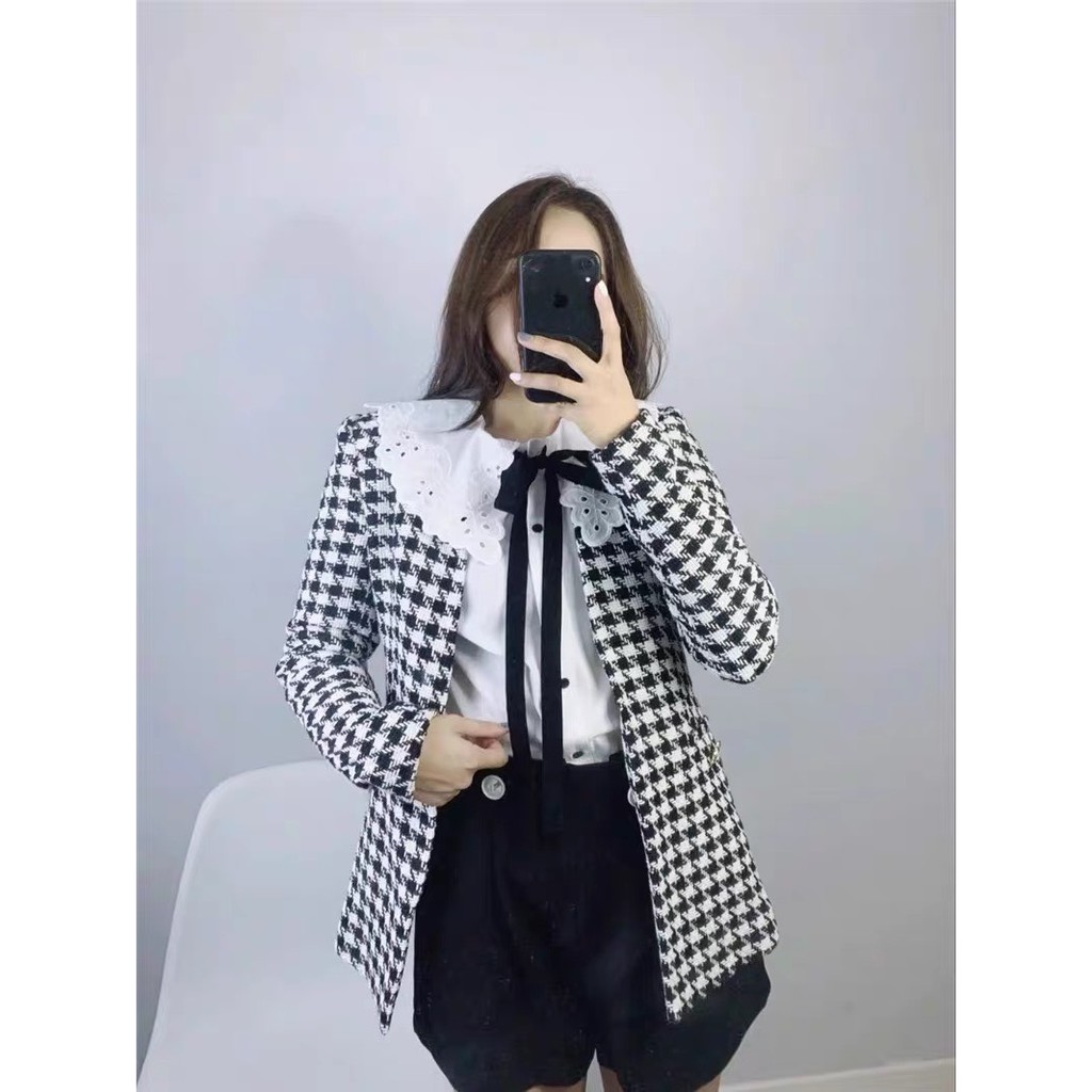 áo vest kẻ caro hàn quốc, vest kẻ xuất dư nguyên móc treo từ túi móc tem mác xịn Kểu trẻ trung