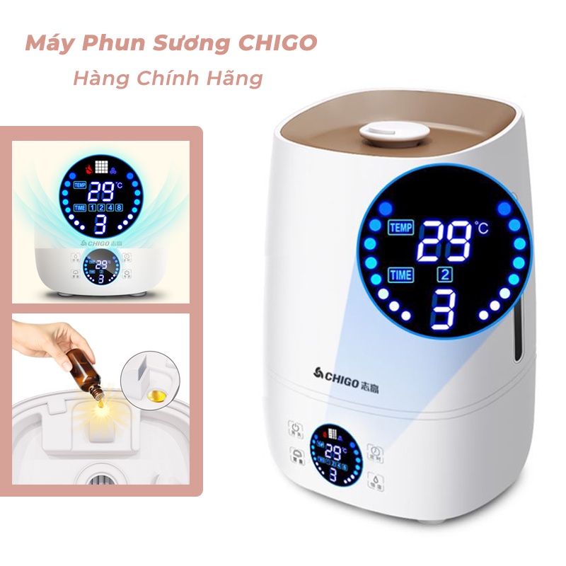 Máy phun sương CHIGO, máy tạo ẩm không khí dung tích 4000ml sử dụng lên đến 10 tiếng