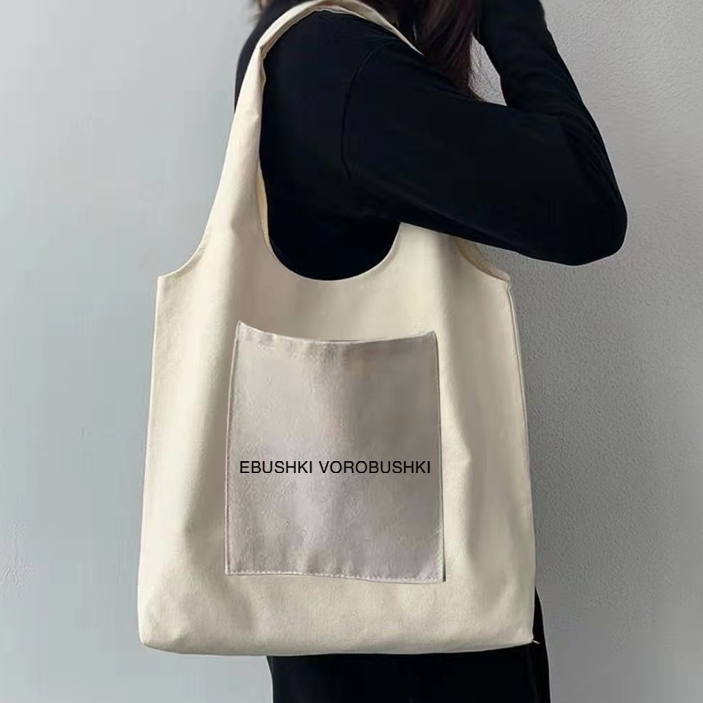 Túi tote vải canvas nữ đựng vừa laptop cỡ lớn đeo vai phong cách Nhật Bản