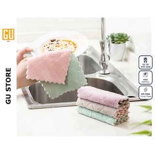 Khăn lau đa năng 2 mặt lau Bếp - Rửa bát - lau Bàn khăn thấm nước siêu tốt nhanh khô