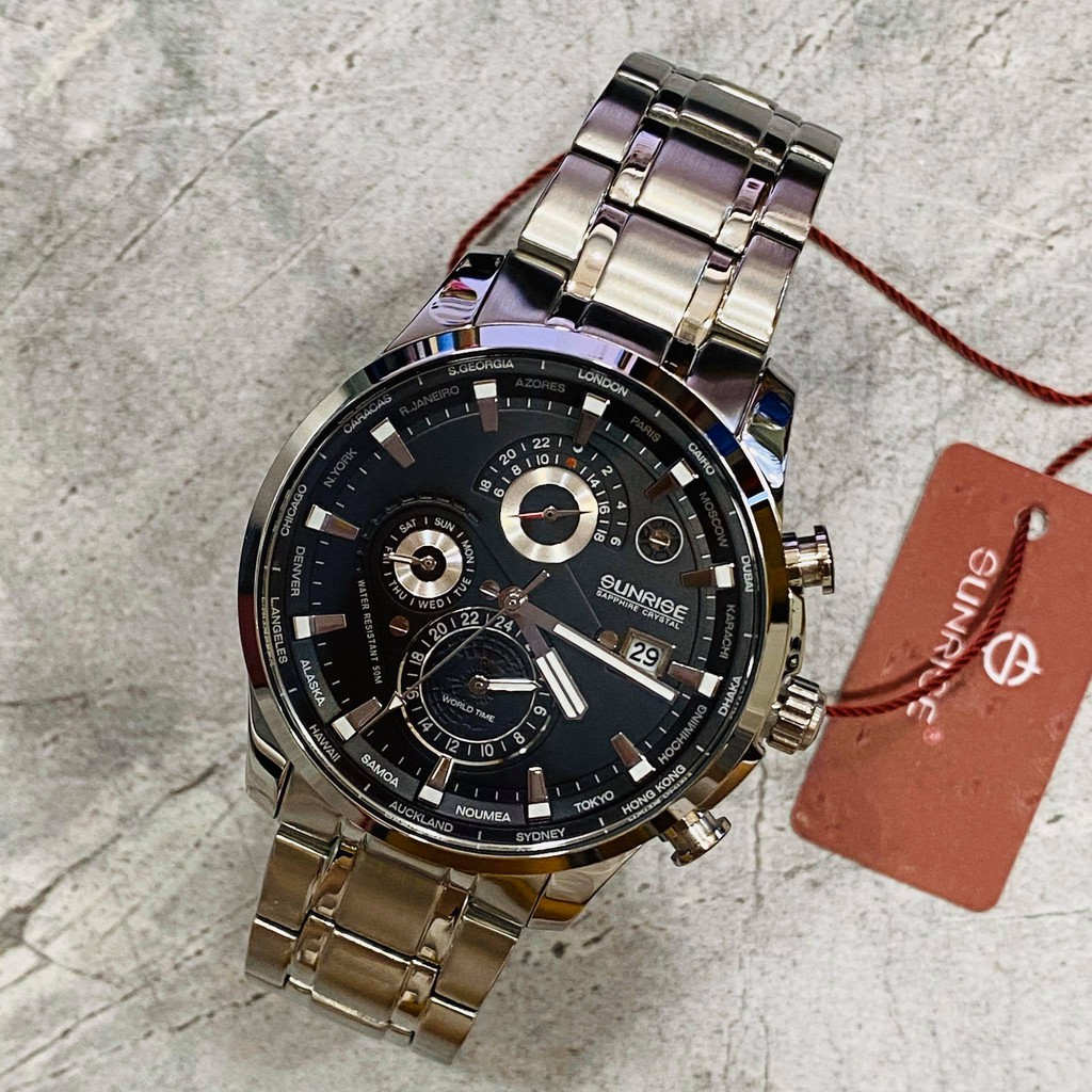 Đồng hồ Sunrise Nam chính hãng M1135SA.D.D - kính saphire chống trầy - chống nước 30