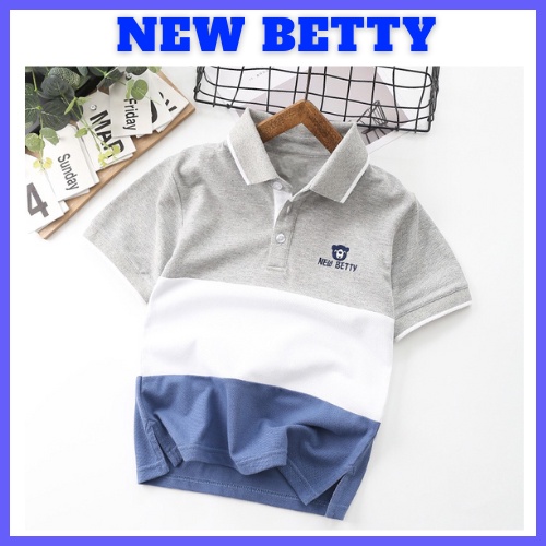 Áo thun Polo bé trai, gái MS004. Phối 3 màu siêu đẹp. Chất vải Cotton kháng khuẩn, chống nhăn, thoáng mát. NEWBETTY