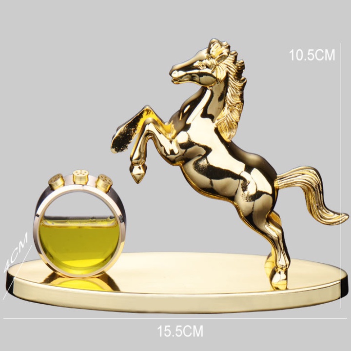 Tượng ngựa có nước hoa mạ vàng trang trí trên ô tô, xe hơi mã 72501
