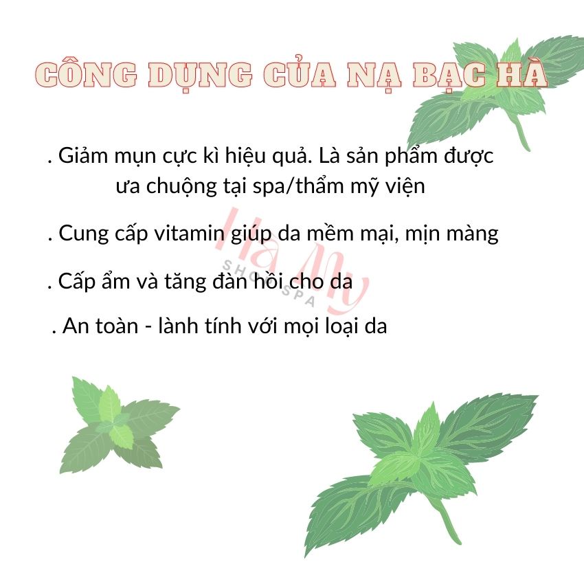 Mask Bột Mặt Nạ Dẻo Bạc Hà Collagen Giảm Mụn, Giảm Viên, Se Khít Lỗ Chân Lông 100/500g