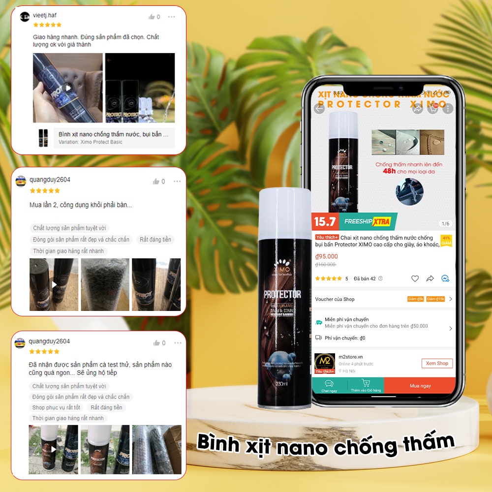 Chai Xịt Nano Protector XIMO 230ml Chống Thấm Nước, Bụi Bẩn, Dầu Mỡ XI11