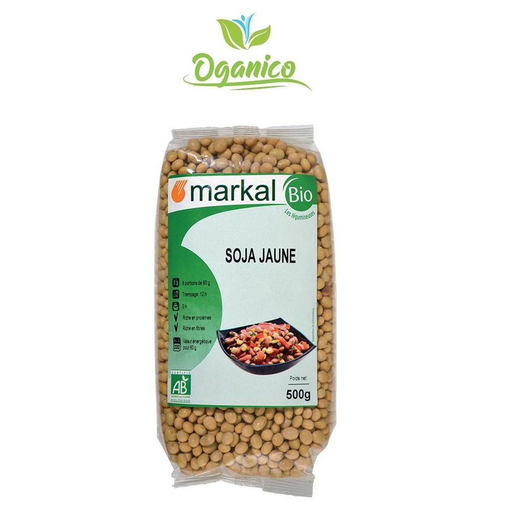 [Mã GROSALE2703 giảm 8% đơn 250K] Đậu nành hữu cơ không biến đổi gen Markal Organic Soy Beans 500 gr DNHC [Date 12/2021]