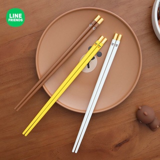 Đũa gốm sứ có đầu kim loại gấu brown, vịt sally, thỏ cony line friends