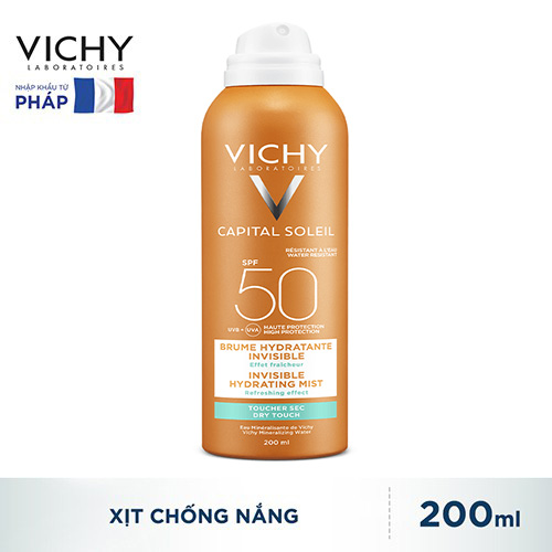 Kem Chống Nắng Toàn Thân Dạng Xịt SPF 50 PA+++ Vichy Ideal Soleil Invisible Hydrating Mist ﻿200ml