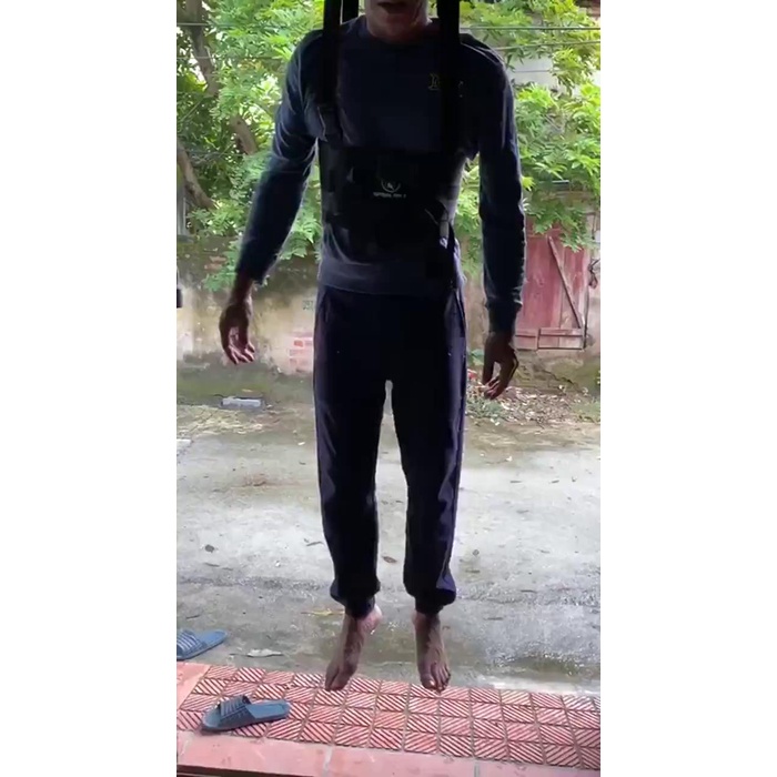 Đai Kéo giãn Cột Sống Lưng Treo Xà An Cốt Nam - Mẫu Mới Cải Tiến - Móc Sắt Chắc Chắn - Có Đệm Nách- Tặng 12 Miếng Dán