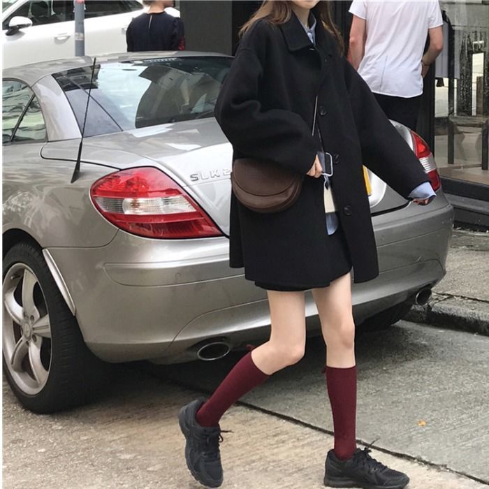 Áo khoác dạ dáng lửng một hàng cúc 2 màu nâu đen phong cách hàn quốc thu đông 2021 - Uri85 | BigBuy360 - bigbuy360.vn