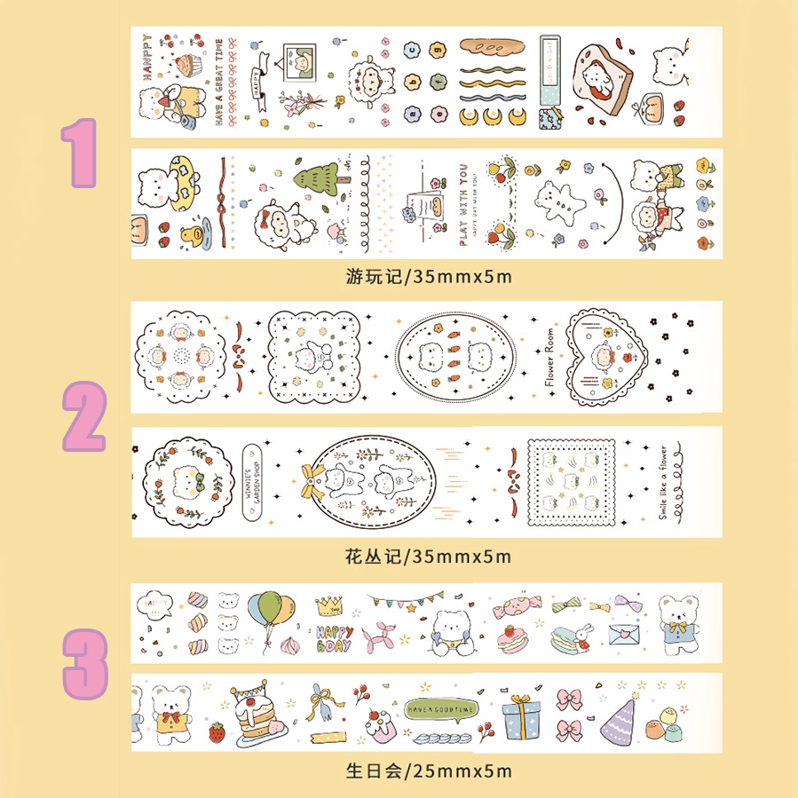 Annami Masking Tape Lovely Bear Washi Tape DIY Scrapbooking Decor Stationery