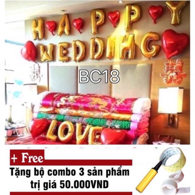 SET BÓNG CƯỚI TRANG TRÍ PHÒNG TÂN HÔN (BC18)