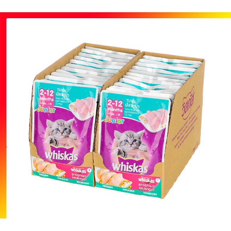 Pate WHISKAS gói mèo con vị cá ngừ 80gr