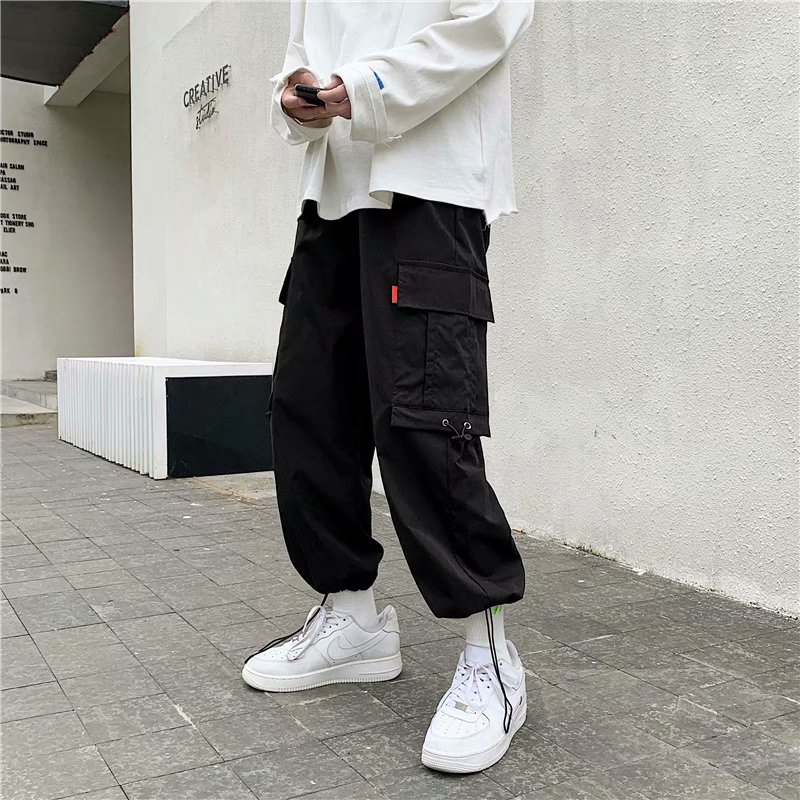 Men's multi-pocket loose sweatpants