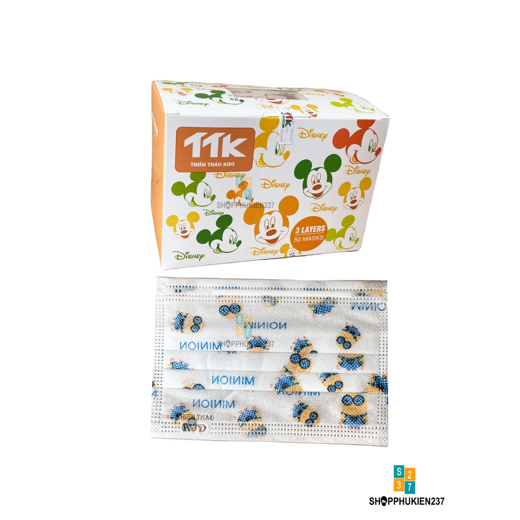 Hộp 50 Cái - Khẩu Trang Y Tế Trẻ Em Hình Siêu Dễ Thương Dành Cho Bé Dưới 10 Tuổi