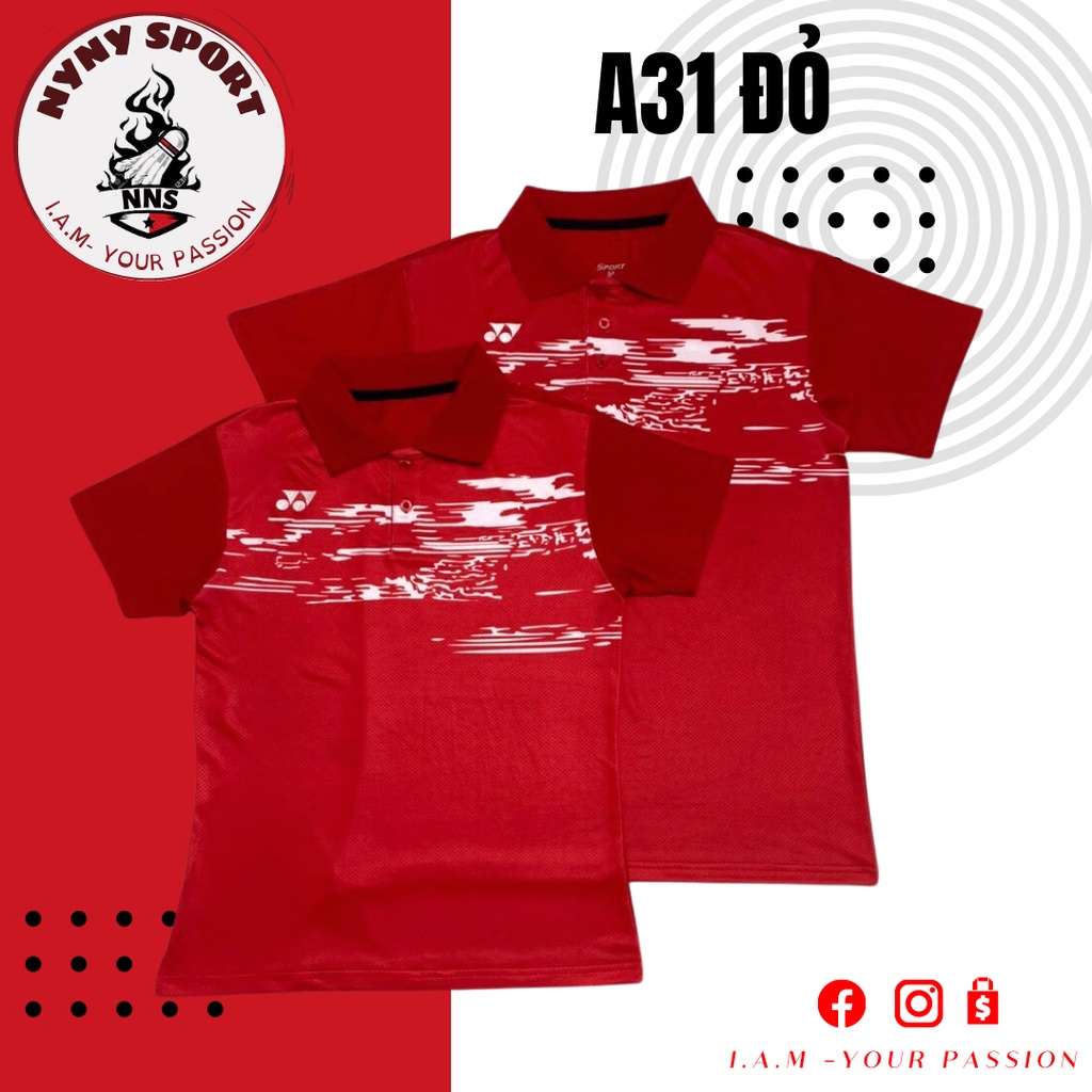 Áo thể thao A31 CÓ CỔ/ thấm hút tốt- mềm mại thoải mái