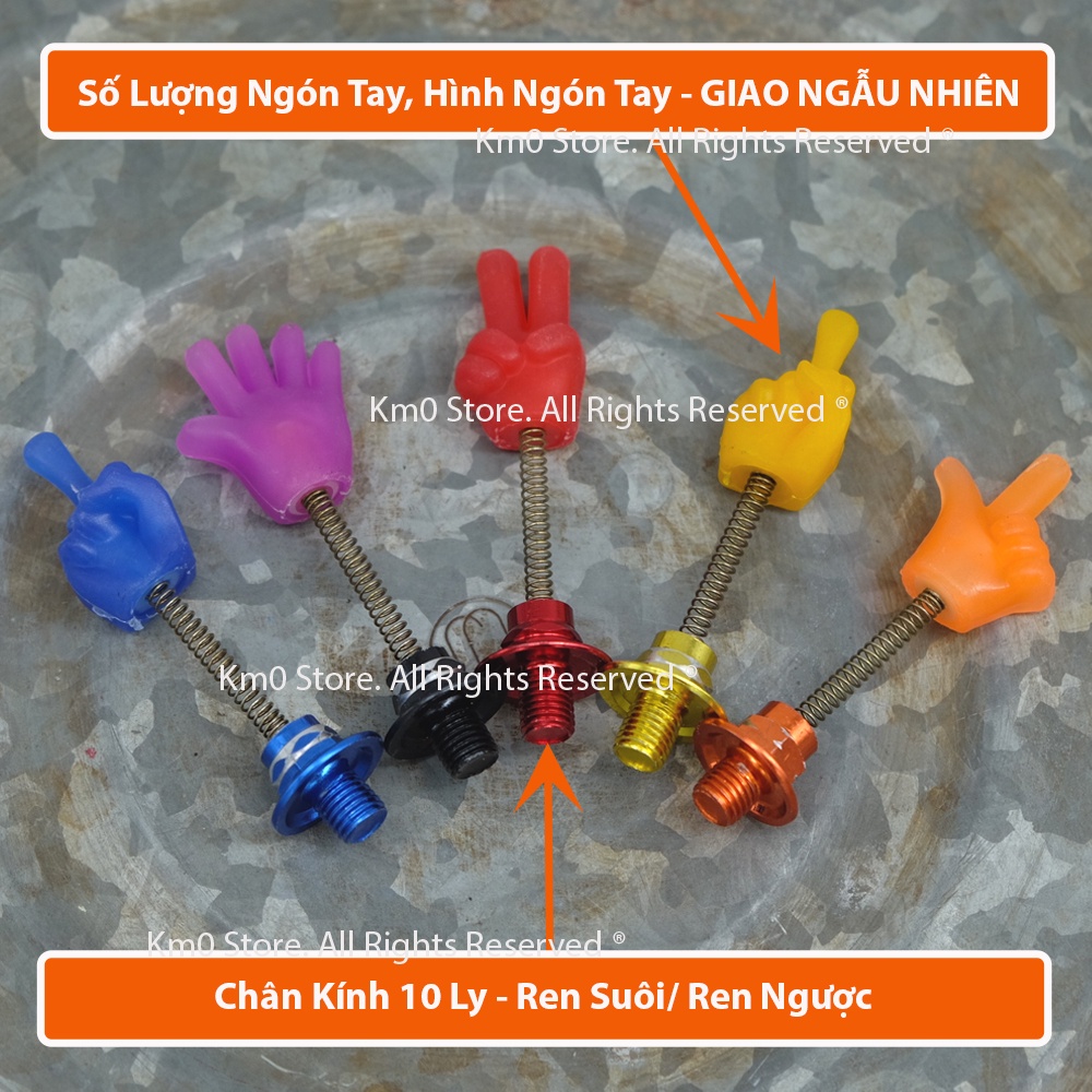 01 Ốc Chân Kính Chiếu Hậu Lò Xo NGÓN TAY - MÀU NGẪU NHIÊN