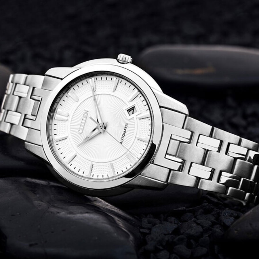 Đồng Hồ Nam Citizen Dây Thép Không Gỉ NB0020-55B - Mặt Trắng (Sapphire)