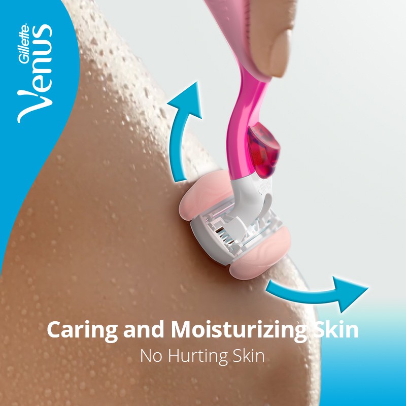 GILLETTE Set 3 Đầu Dao Cạo Lông Màu Hồng / Trắng Thoải Mái Dành Cho Nữ