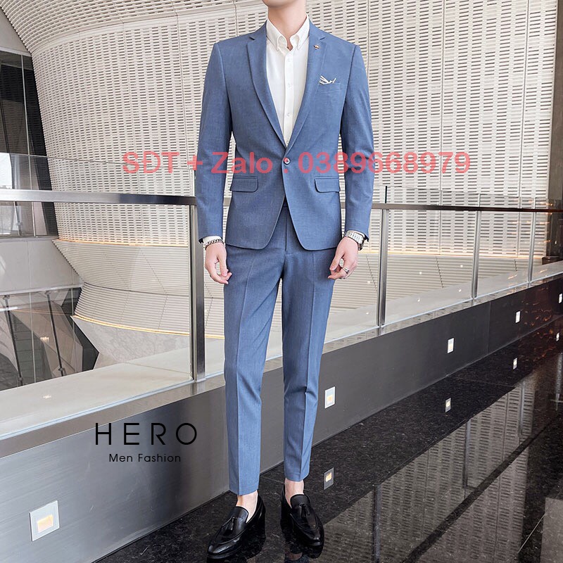 Vest Nam Thanh Niên, Bộ Vest Nam Trẻ Trung, Sang Trọng, Suit Nam Màu Xanh Hòa Bình, Bộ Suit Nam Hàn Quốc