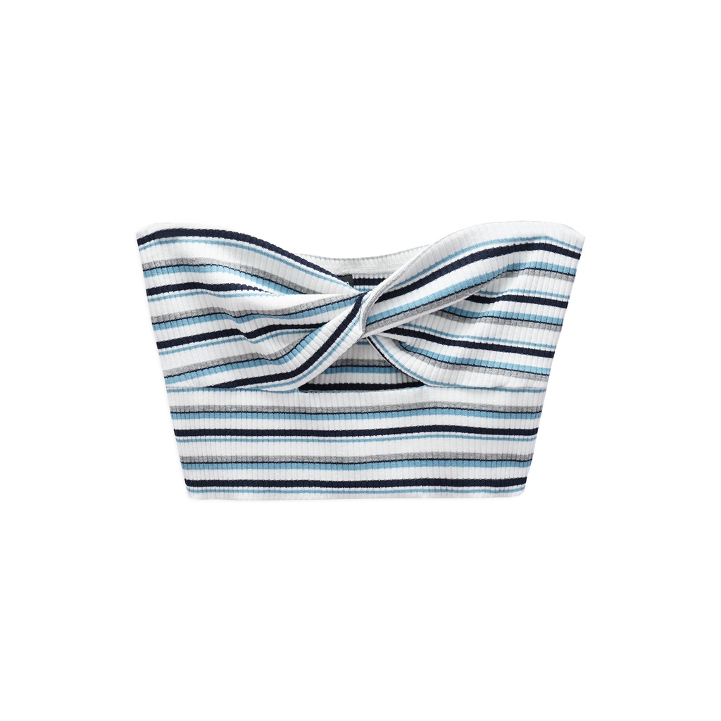 Áo Croptop Nữ Sleeveless Twisted , Chất Vải Thun Sọc Thoải Mái , WC000182,SOMEHOW