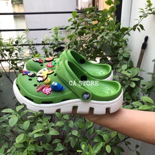 Dép cross cá màu xanh lá cây full tag mác in logo cao cấp ( tặng 10jb)