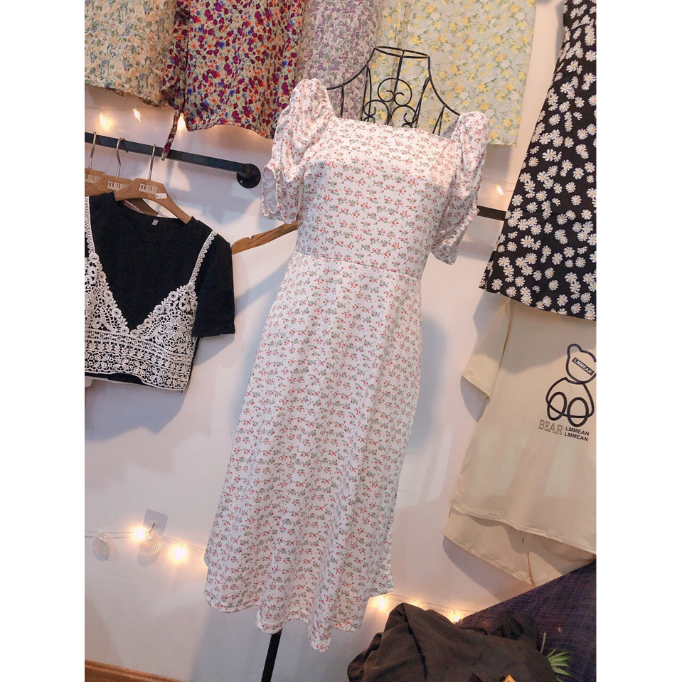 Váy Hoa Nhí Trắng ⚡️ẢNH THẬT⚡️ Đầm Dáng Xinh Chào Hè