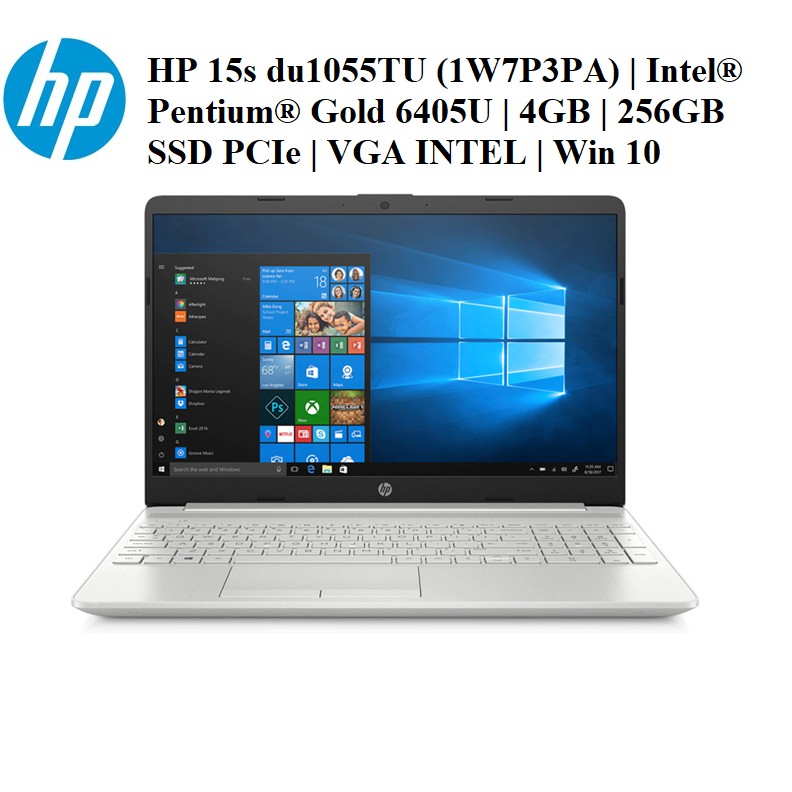 LapTop HP 15s du1055TU 1W7P3PA | Intel Pentium Gold 6405U | 4GB | 256GB SSD PCIe | Win 10 | 15.6&quot; HD