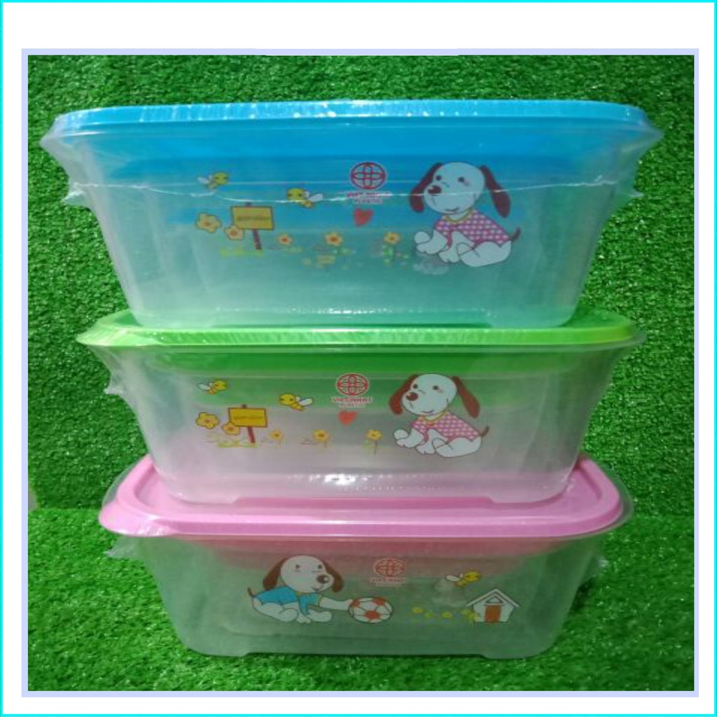 BỘ 3 HỘP NHỰA HÌNH VUÔNG VIỆT NHẬT