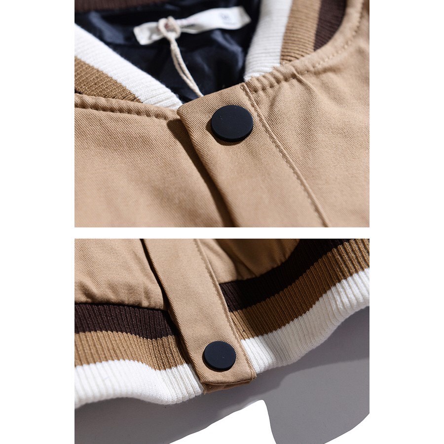 Áo khoác bóng chày️️-Áo bomber kaki oversized trẻ trung năng động-Hai màu Đen Vàng 3 Size M L XL