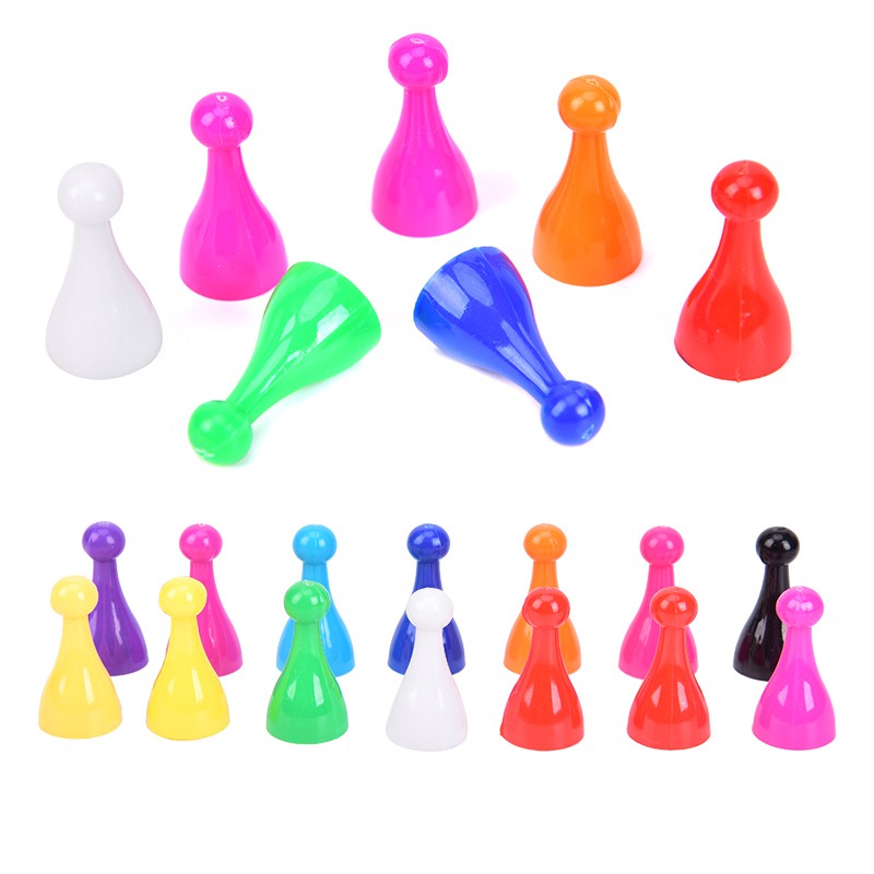 [funnyhouse]10Pcs Plastic Chess Pawn Pieces Board Card Games Halma Multi-colors Accessories thro