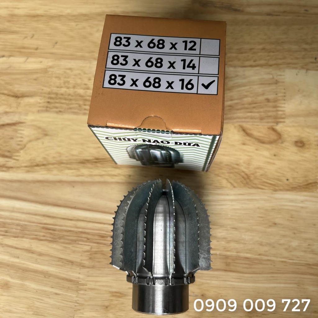 Quả chùy nạo dừa thế hệ mới cốt 10mm, 12mm, 14mm, 16mm